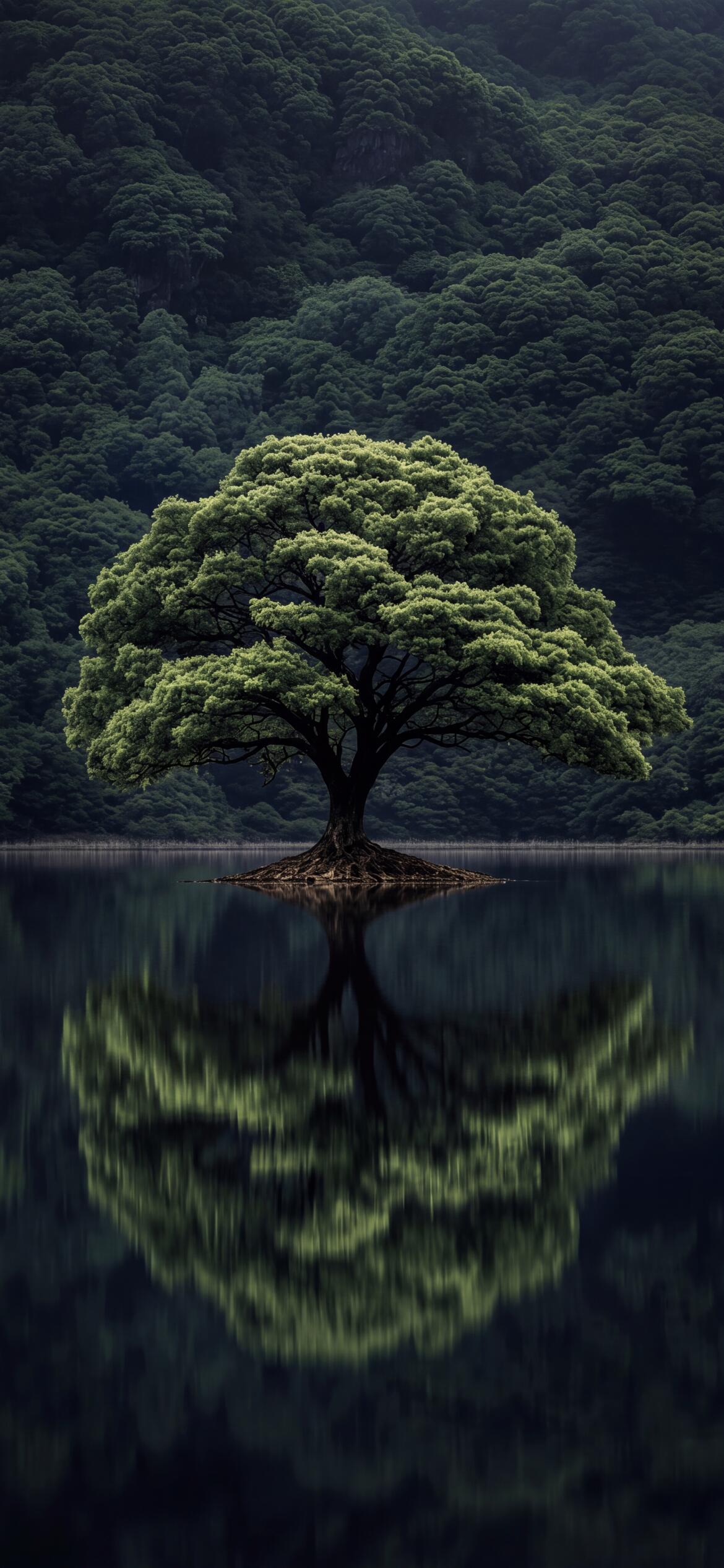 Tree Water Wallpaper 3d