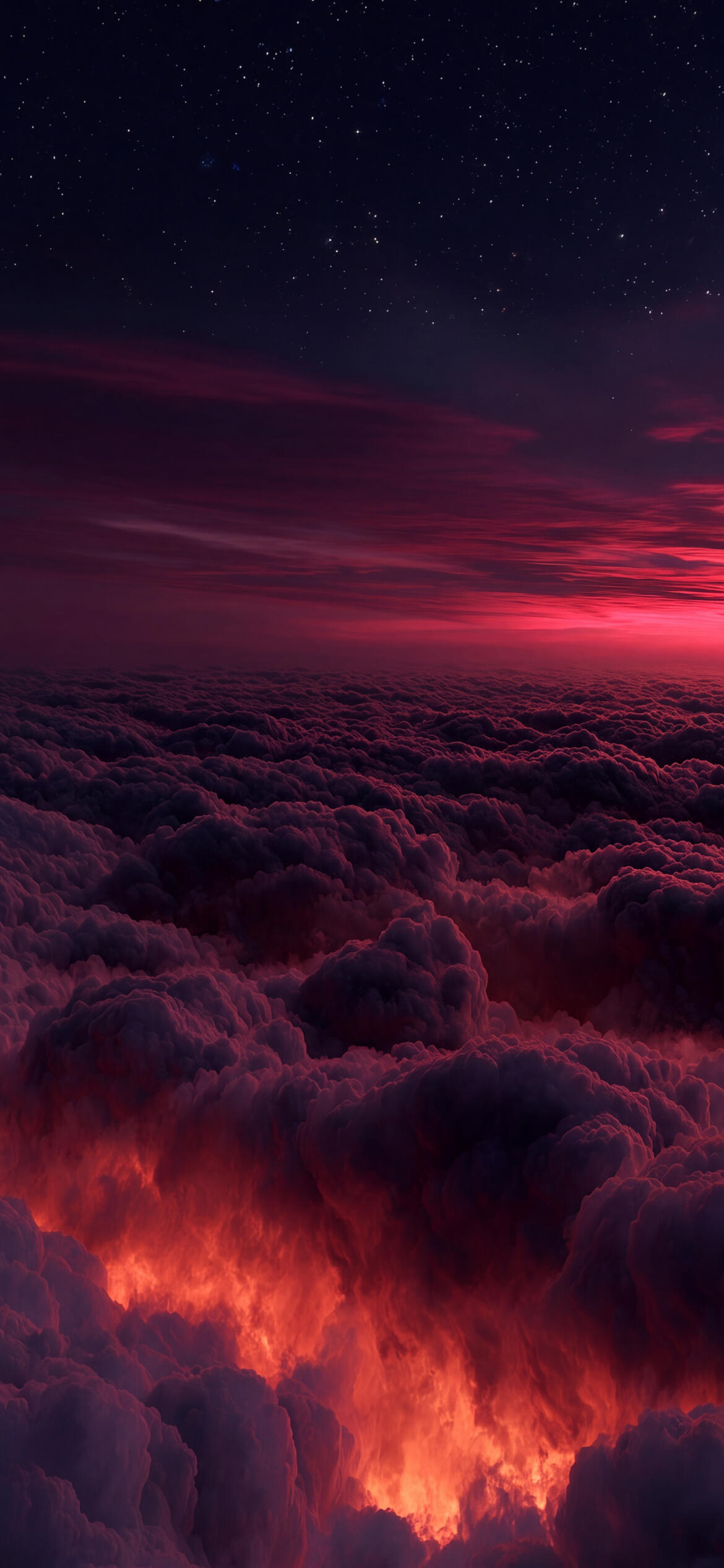 Fiery Nebula Cloudscape Wallpaper